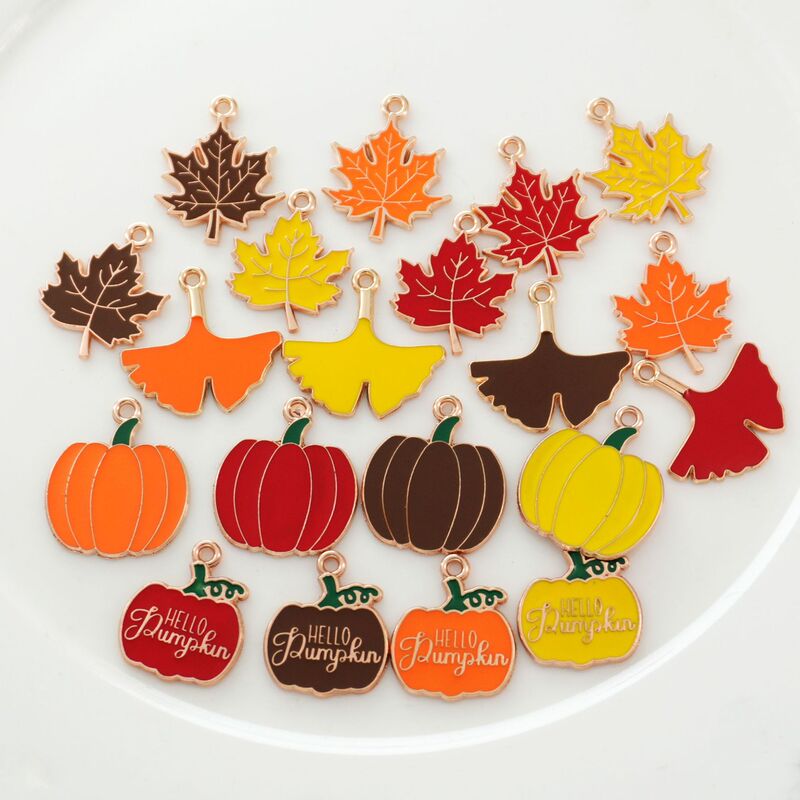 Cross-Border Amazon Oil Dripping Cartoon Pumpkin Maple Leaf Pendant Pendant DIY Jewelry Thanksgiving Bracelet Earrings Accessories Cross-Border Amazon Oil Dripping Cartoon Pumpkin Maple Leaf Pendant Pendant DIY Jewelry Thanksgiving Bracelet Earrings Accessories