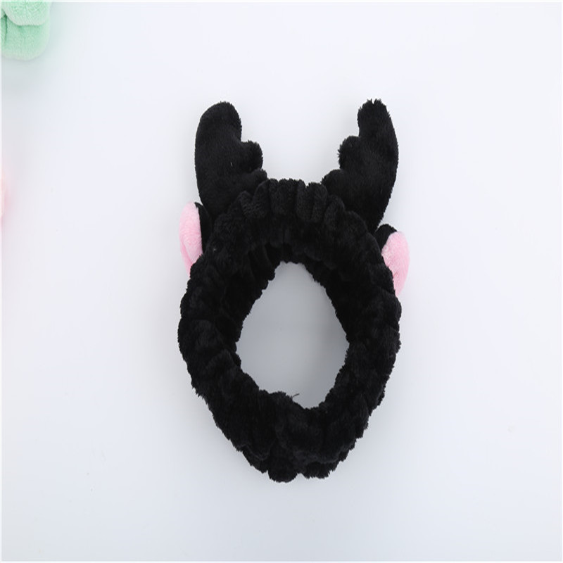Grande Antler cara lavado pelo banda lindo estilo coreano cornamenta franela cara lavado pelo banda maquillaje diadema máscara pelo accesorios