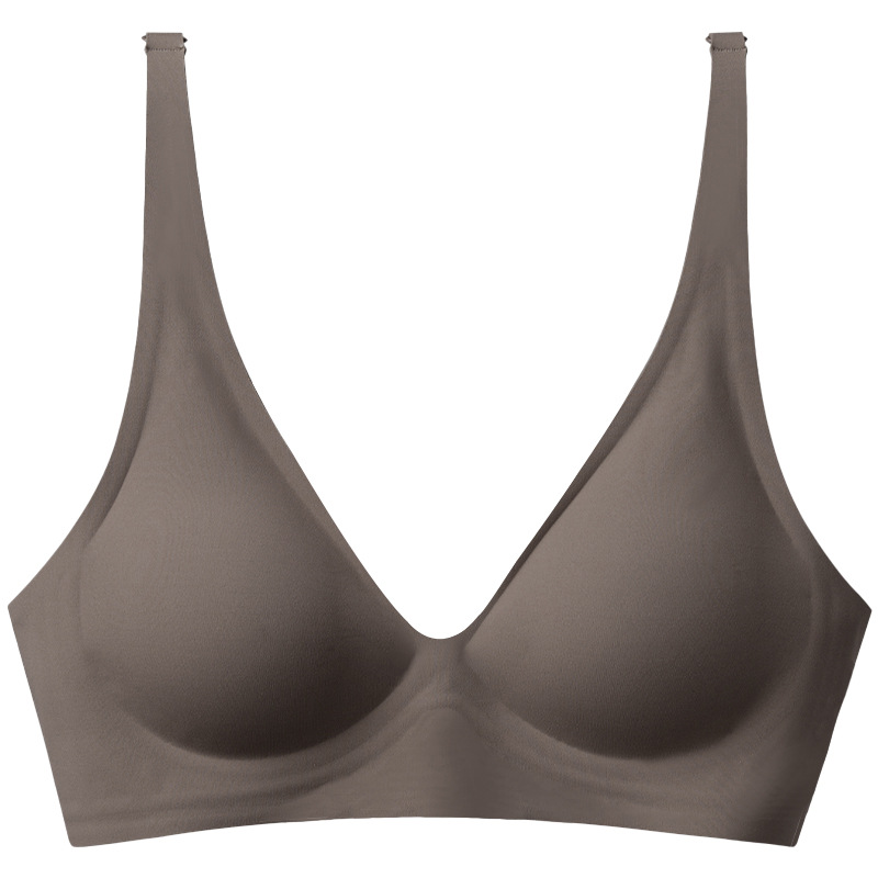 オレンジウッドブラジャー女性のソフトサポート小さな胸プッシュアップ通気性二次乳房縮小リムなしデザインシームレス女性のブラジャー