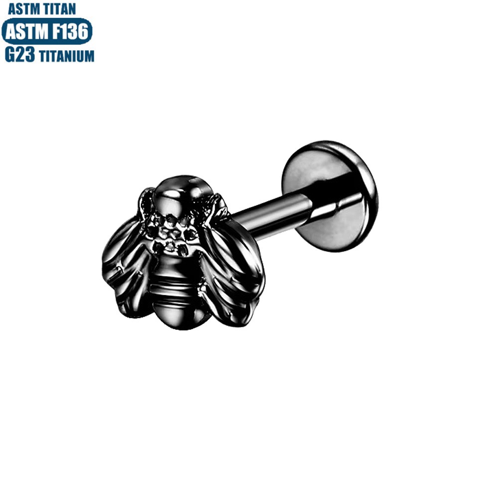F136 Titanium Alloy Lip Ring Small Ear Nail Thread Inner Tooth Ear Bone Nail Tragus Piercing Earring Cartilage Ring Snake Lip Nail detail image 16