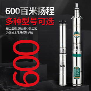 Deep Well Pump Stainless Steel Household Submersible Pump 220V 600m High Lift 12 Square Meters Large Flow Farmland Irrigation Booster