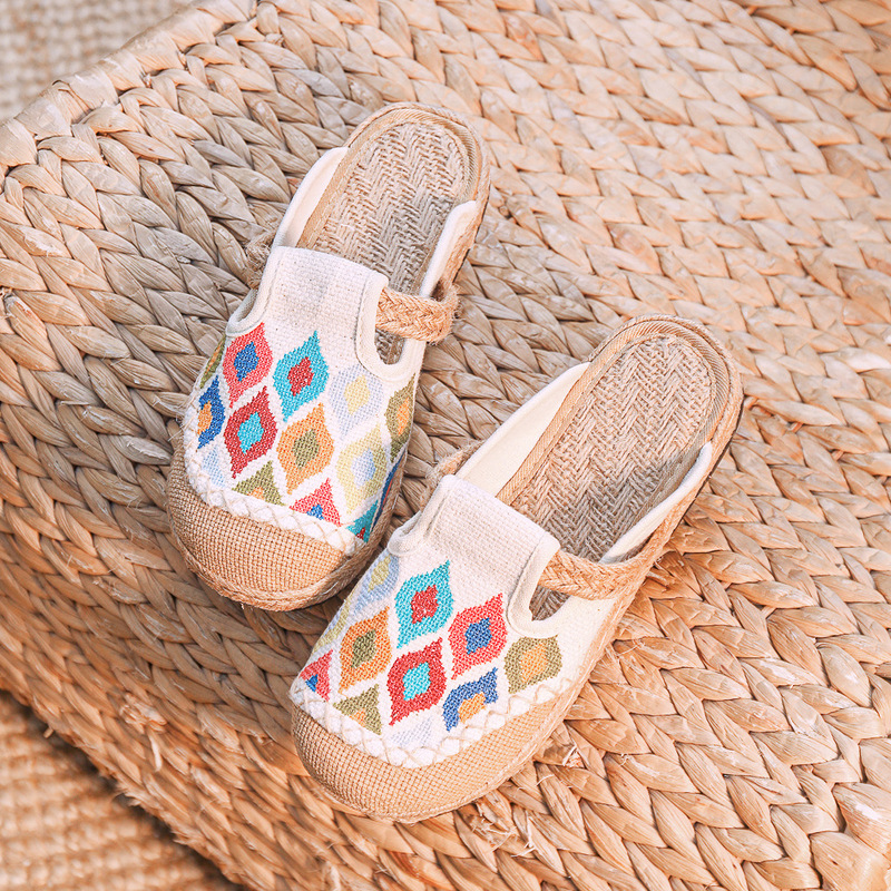 T33/Peacock Pattern/2023 New Baotou Slippers Exquisite Cross-stitch Artistic Cloth Shoes T33/Peacock Pattern/2023 New Baotou Slippers Exquisite Cross-stitch Artistic Cloth Shoes