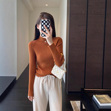 口碑好货！百搭显瘦修身半高领针织打底衫女毛衣秋冬新款G100515