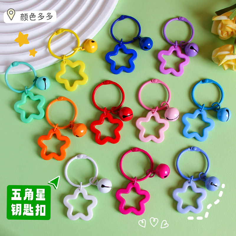 Colorful Five-pointed Star Keychain Ins Small Fresh Couple Bag Hanging Ornaments Candy Color Acrylic Star Accessories