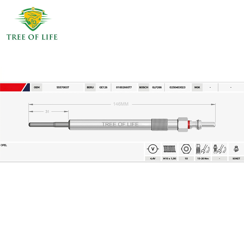 55570037 1214098 Suitable for Vauxhall Insignia Dual-Core Heater Glow Plug