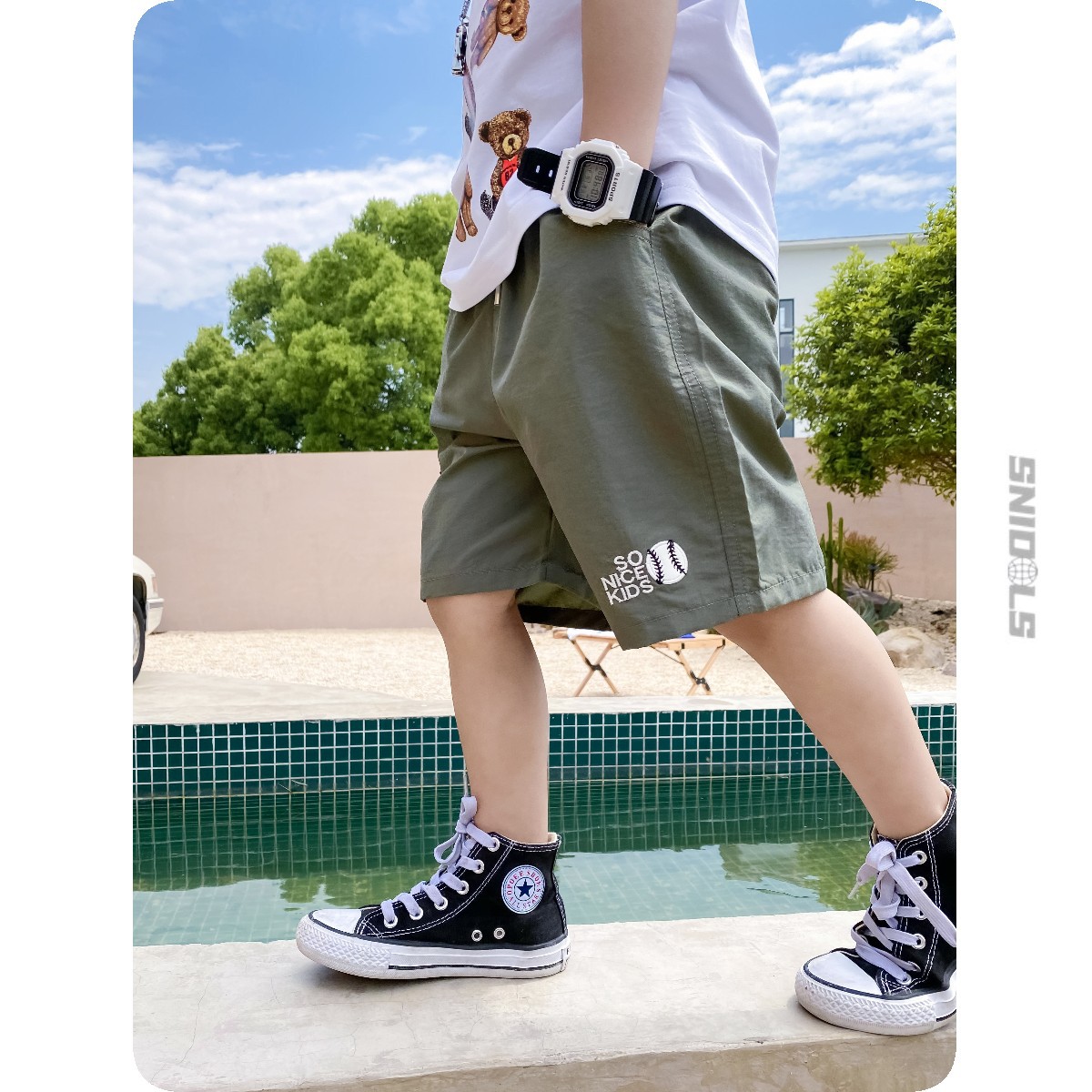 网球刺绣短裤三色