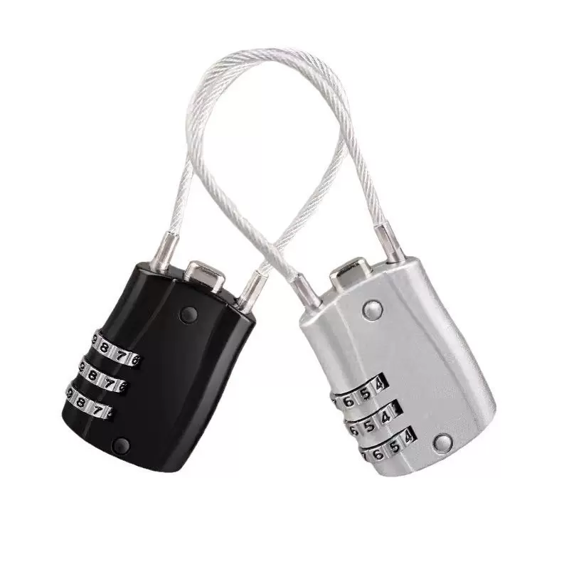 钢丝锁密码锁挂锁户外头盔锁行李箱绳锁家用防水防锈小型柜子锁头