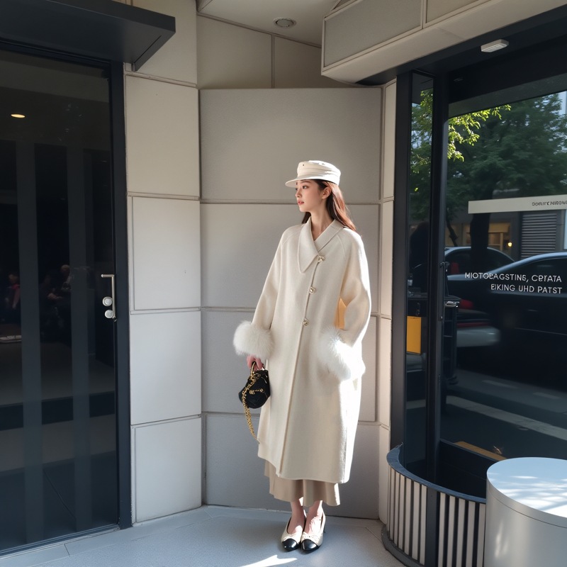 300斤大码女装胖mm冬季夹棉法式气质高级感毛呢外套大衣2024新款 pic 1