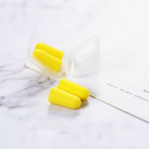 Slow rebound sponge soundproof earplugs Noise-proof box packed earplugs Bullet head noise reduction silent sleep earplugs wholesale