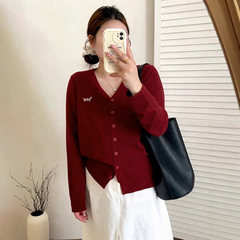 【包邮】大码女装宽松慵懒外套女v领上衣2025秋款胖mm针织衫开衫