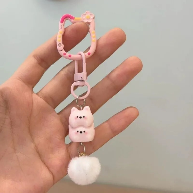 可爱猫咪扣叠叠乐小狗挂件卡通指甲刀带耳勺包包挂件小礼物套装|undefined