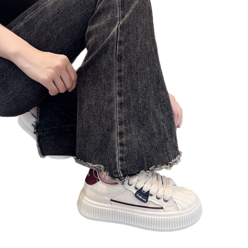 Pese a la mierda concha cabeza de zapatos deportivos casuales primavera y verano 2025 nuevos zapatos de mujer galletas de suela gruesa zapatos blancos pequeños zapatos de mujer