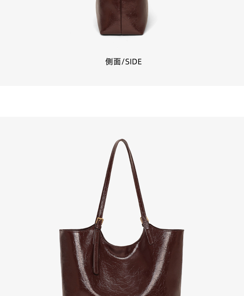 Túi tote nữ cỡ lớn phong cách vintage đi làm — màu cà phê chi tiết 17