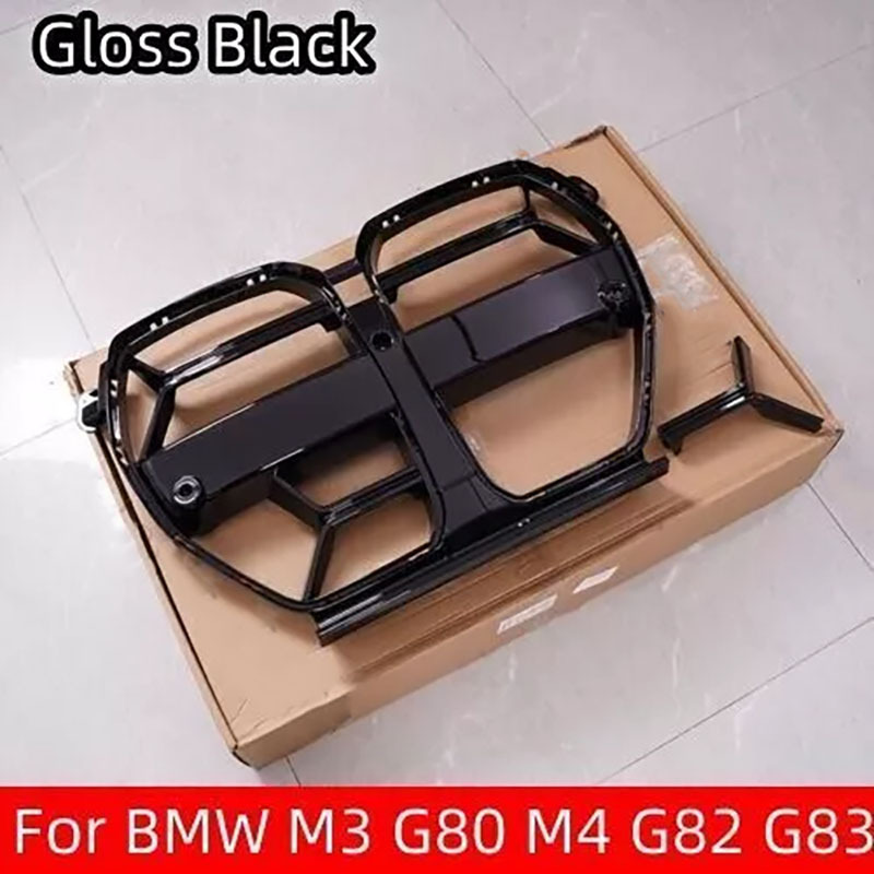 Suitable for 20-24 Bmw M3 M4 G80 G82 Cs Bright Black Grille Replacement Bright Black Carbon Pattern Front Grille