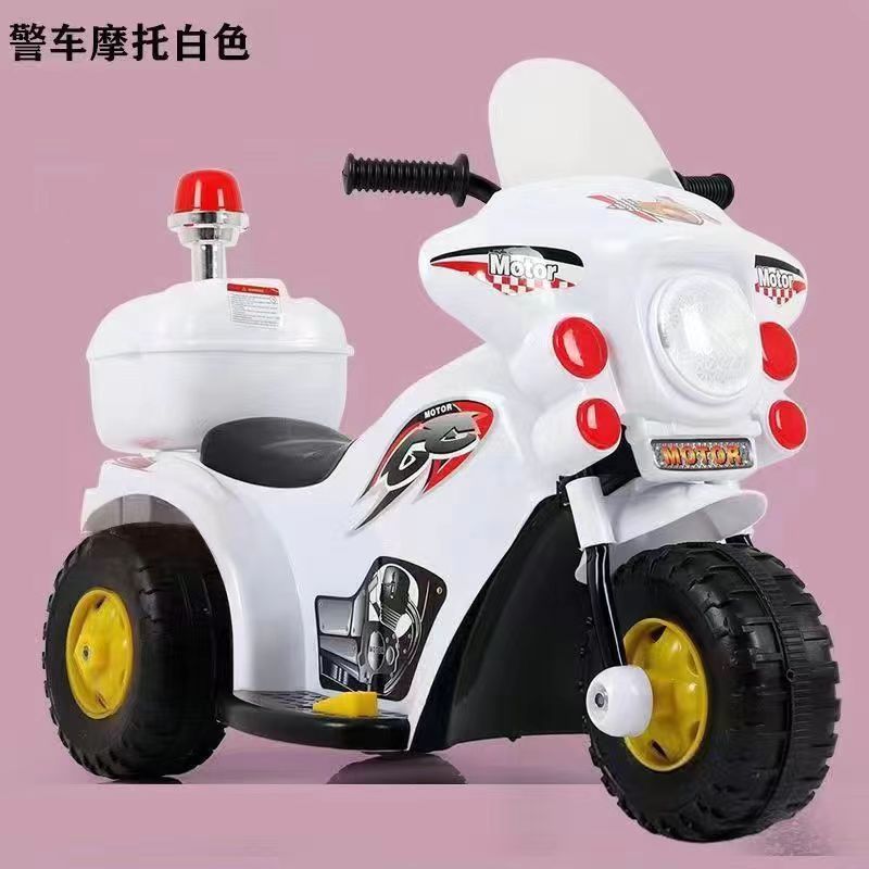 Motocicleta eléctrica para niños 1-6 años batería para bebé triciclo recargable cochecito eléctrico coche de policía juguete