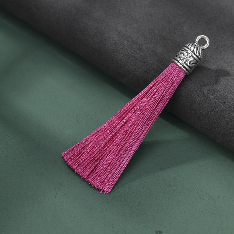 Tamaño pequeño tapa de aleación anillo borla DIY hecho a mano borla accesorios nudo chino Ropa Accesorios estilo antiguo colgante borla image 20