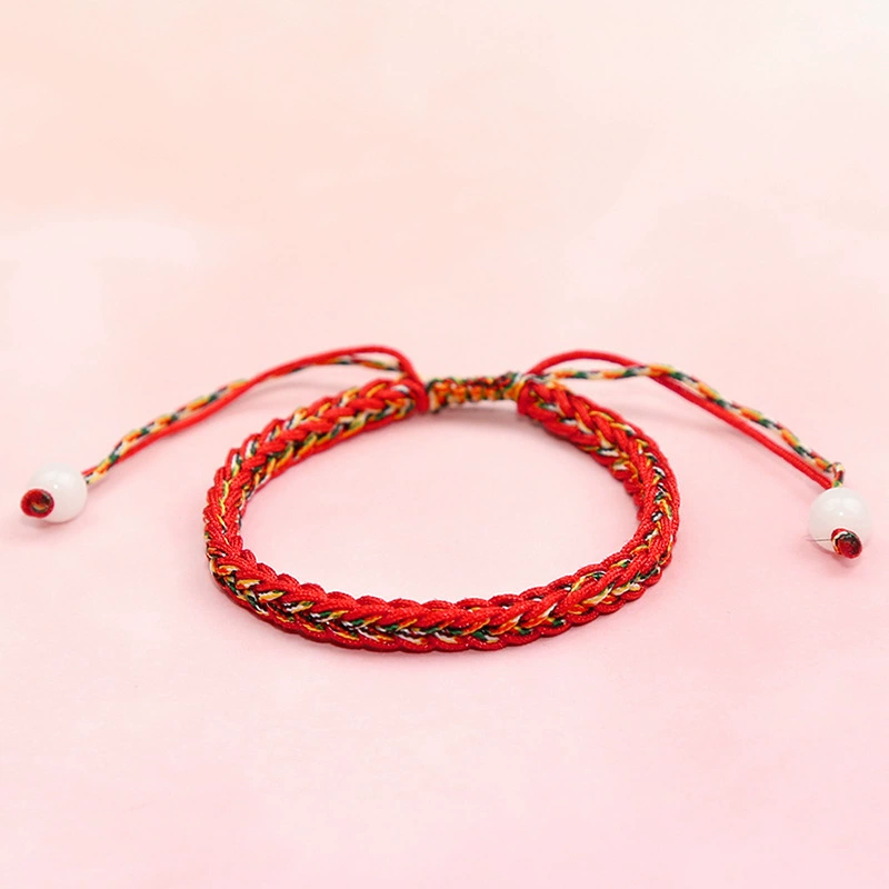 Цветной красный веревку браслет ручной работы