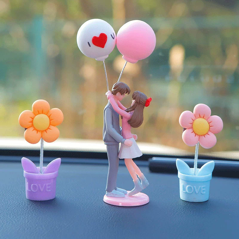 Новый Интернет-магазин, автомобиль, пара, милые украшения, обнимающий недоуздок, пара, приборная панель, центральная консоль, декоративные принадлежности для девочек