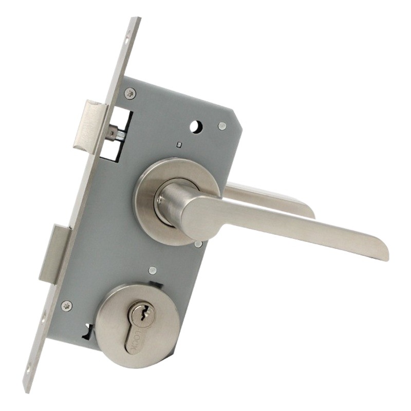 Lelang puerta cerradura acero inoxidable 304 hogar puerta de madera cerradura interior dormitorio mudo níquel cepillado simple split Lock
