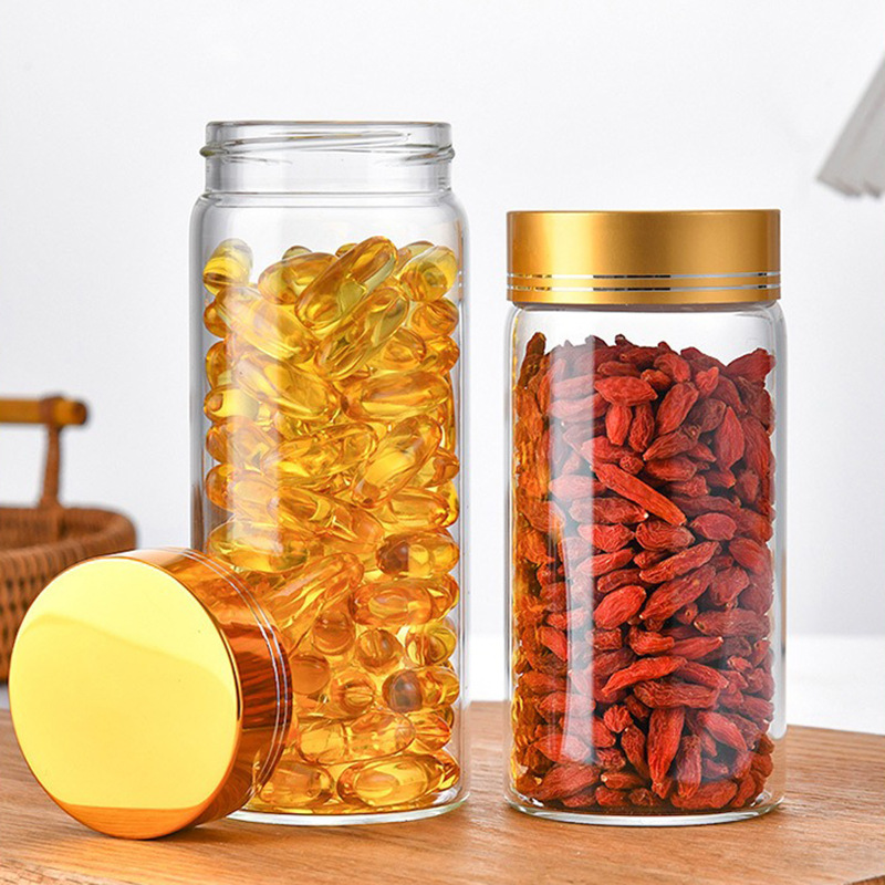 Tanque de almacenamiento de alto silicio de silicio de 58 mm de diámetro sellado de granos de gran capacidad botella de almacenamiento a prueba de humedad de cáscara de naranja de té de alto valor facial