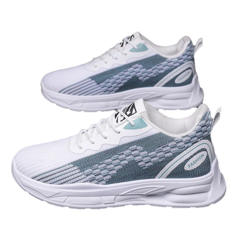 Zapatos deportivos transpirables de malla con cordones para jóvenes de moda para hombres Zapatos casuales para correr al aire libre de tendencia juvenil coreana