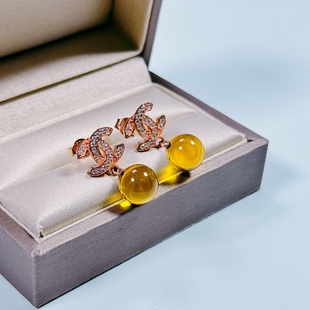 CC Letter 9mm Mexican Lamper Seiko Inlay S925 Silver Earrings Vacuum Plated Rose Gold