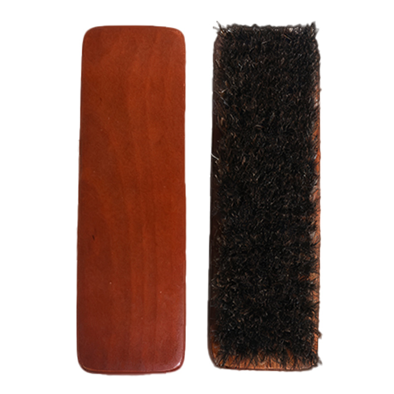 Comercio exterior de madera de alta calidad cepillo de caballo de madera natural cepillo de zapatos de lana suave de cuero de cuidado cepillo de zapatos de cuero