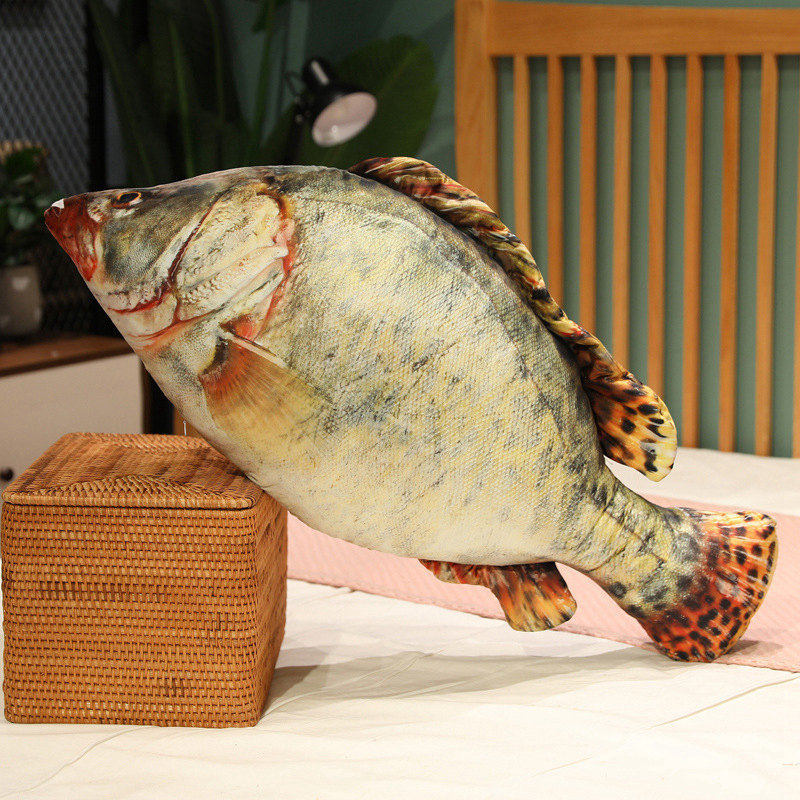 Simulación de juguetes de peluche carpa carpa almohada muñeca cojín 3D gato muñeca carpa de hierba muñeca de tela extraña