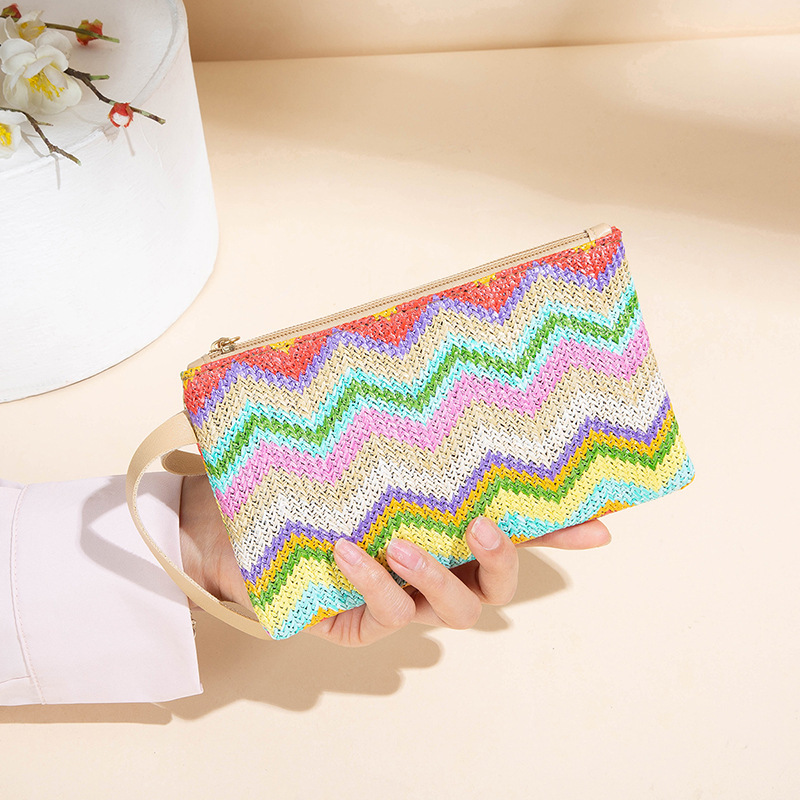 Cartera y Bolso de Mano Estampado para Mujer de PVC con Diseño Trenzado para Uso Diario image 9