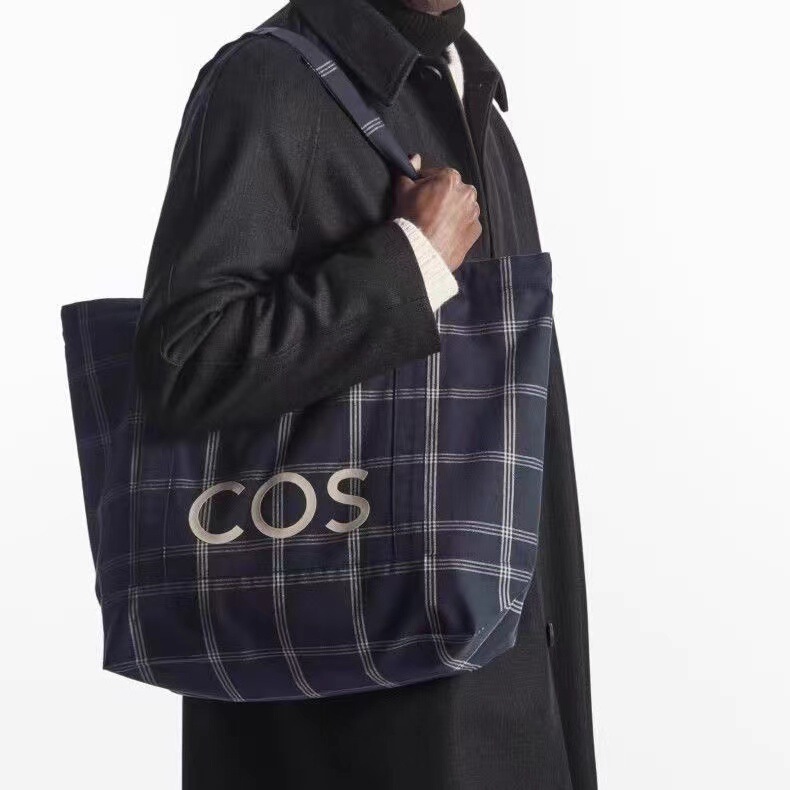 Cos Canvas Bag 2024 Spring New Fashion Tote Crossbody Large Capacity Commuter Handbag Shopping Bag