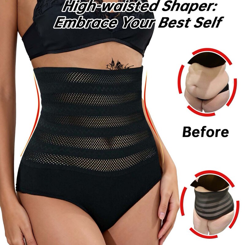 European and American cross-border best-selling butt-lifting pants, hollow mesh tummy control panties, Spanx slimming waist cincher underwear for women