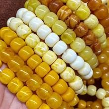 网红直播供货引流礼品俄料飘白花鸡油黄老蜜蜡琥珀手串男女款原石