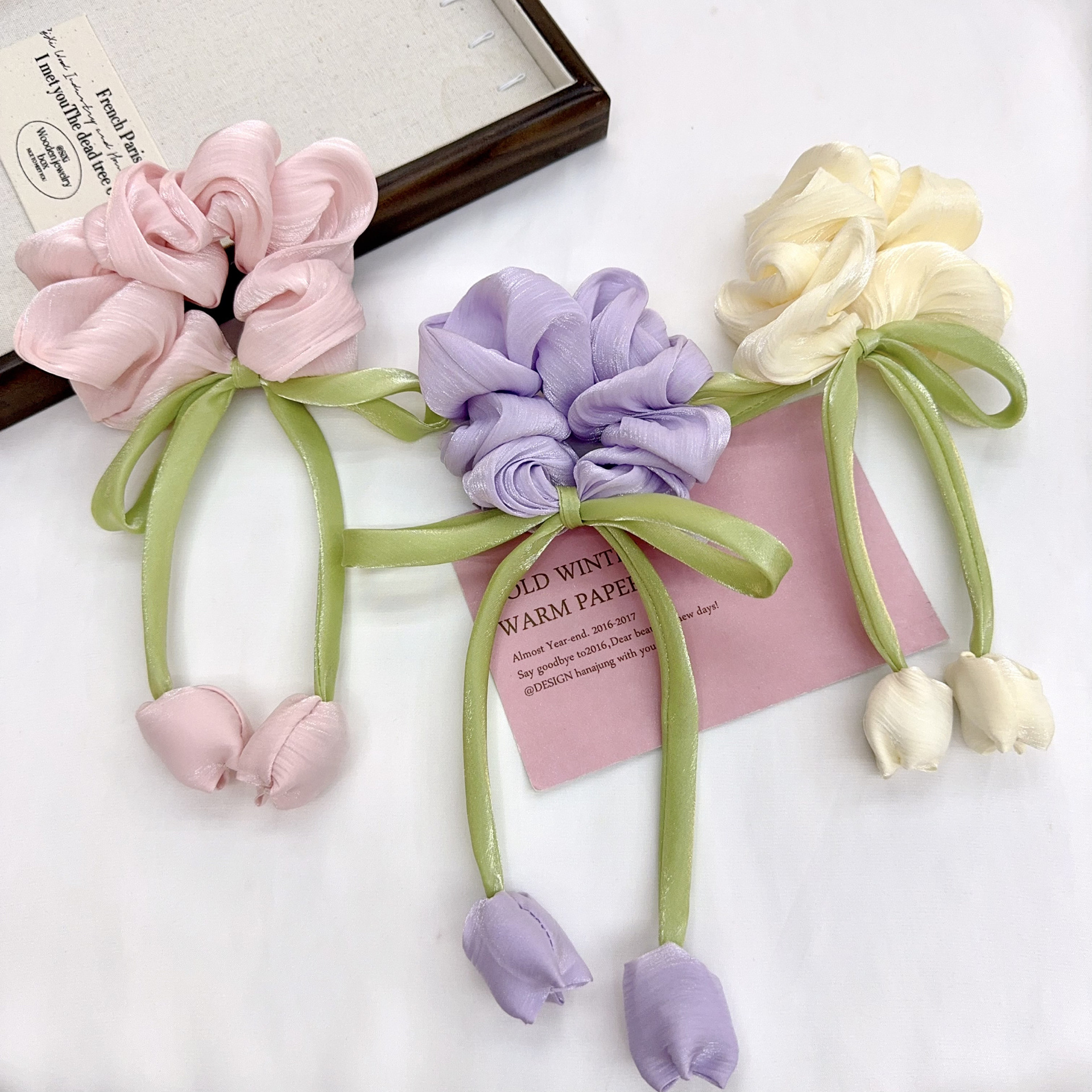 Süßes Tulpen Haargummi Mit Schleife Elegantes Haar-accessoire_voghion.com