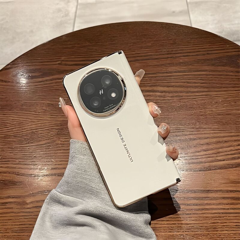 oppofindn5 携帯電話ケースに適した新しい中心軸保護 N5 プレーンレザー電気メッキレンズオールインクルーシブヒンジ落下防止ケース|undefined