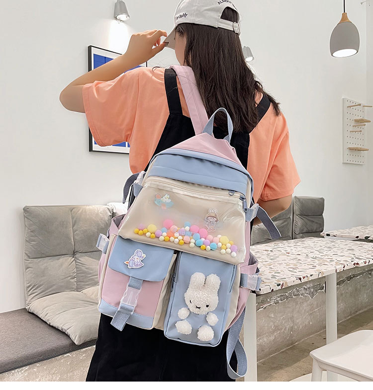 Korean Candy Color Large-capacity Backpack Wholesale Nihaojewelry display picture 1