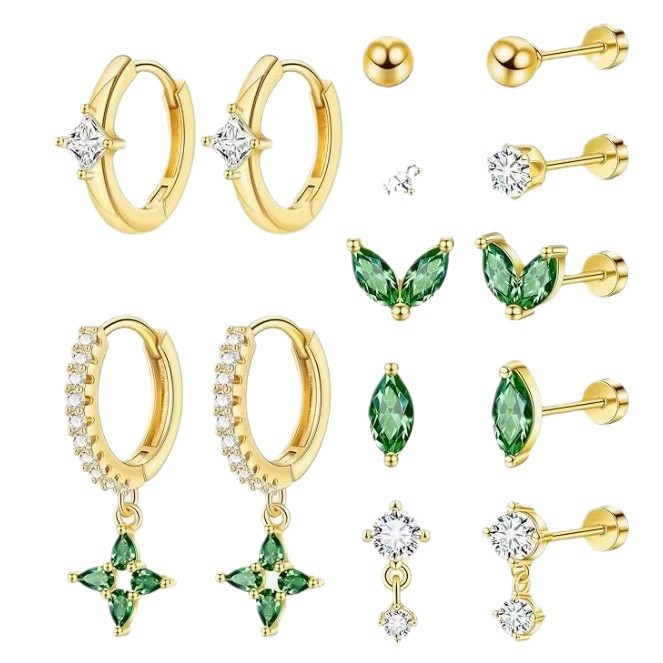 Eight-pointed Star Drop Earrings With Zircon For Women Luxury Style_voghion.com