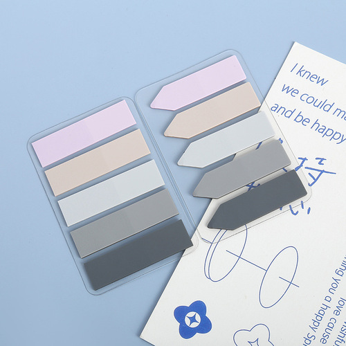 Translucent Morandi color PET sticky notes with an Instagram-inspired minimalist and cute design, self-adhesive index label sticker set