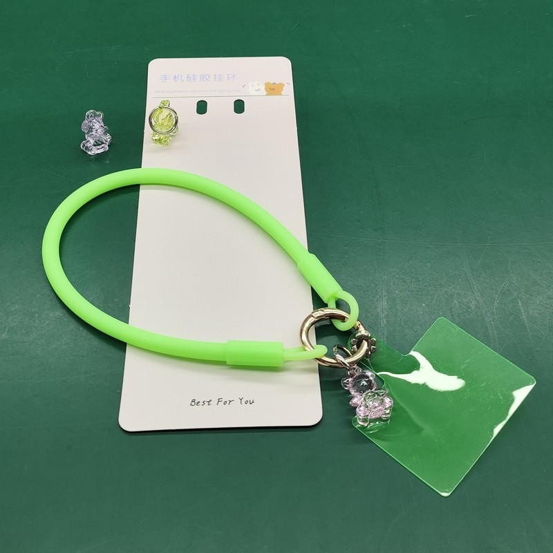 新品多巴胺硅胶手环手机壳挂绳含夹片钥匙扣挂件挂链手机壳通用|undefined