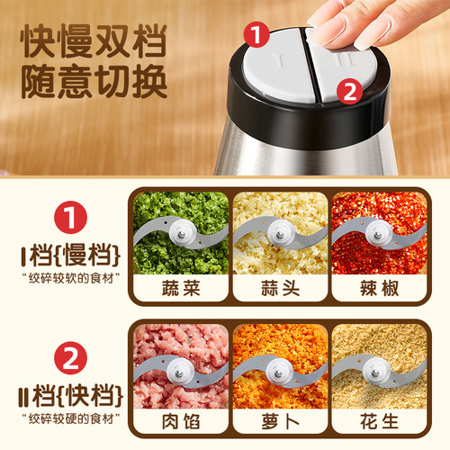 Chigo meat grinder electric multi-functional cooking wall breaker stainless steel meat mincer garlic masher baby food supplement gift