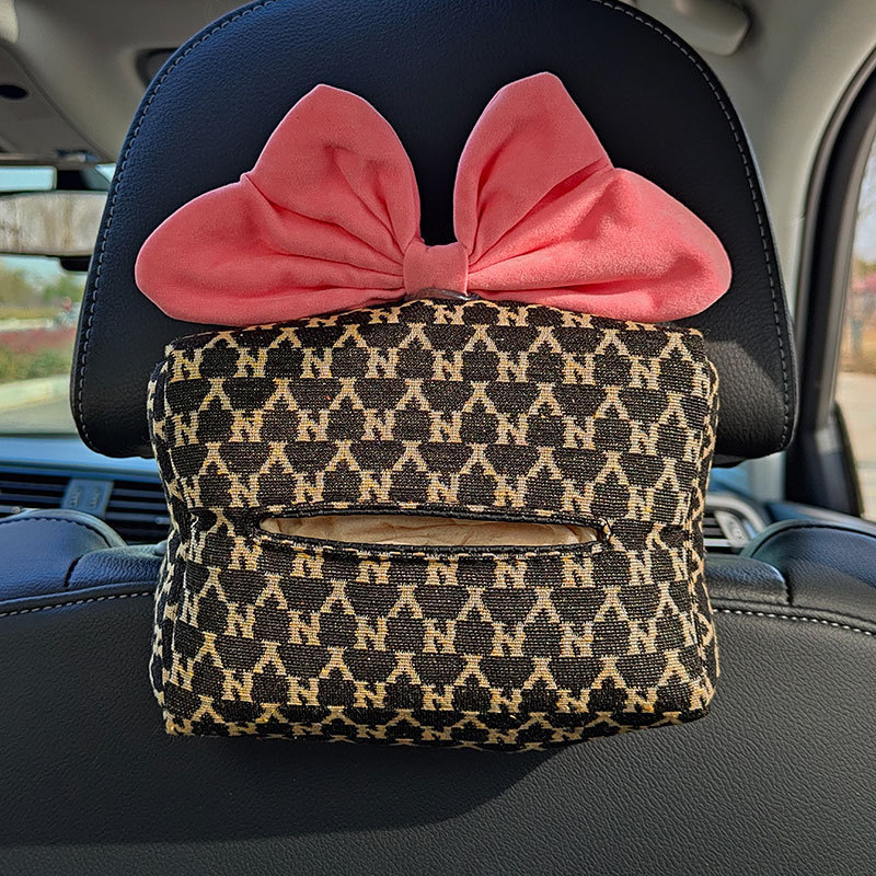 Caja de pañuelos para coche Caja de dibujo de coche creativa para mujer Caja de apoyabrazos para coche Bolsa de dibujo para colgar suministros de decoración de coche para mujer