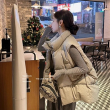 韩系流行羽绒棉马甲女2025新款秋冬立领宽松保暖棉服马夹背心外套