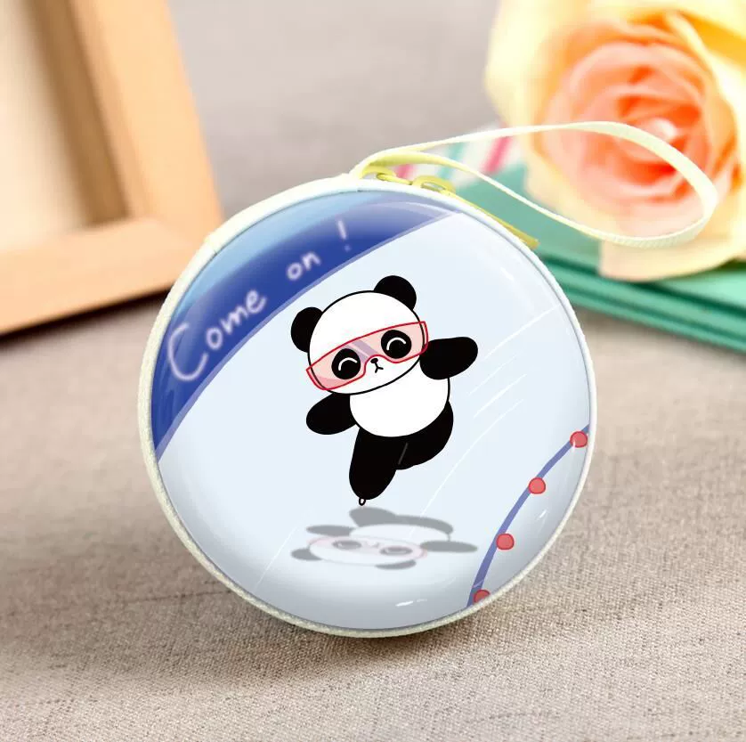 Кошелёк‑монетница жесть 7,5×7,5×3,5 см, на молнии для наушников и кабелей, мультяшный брелок