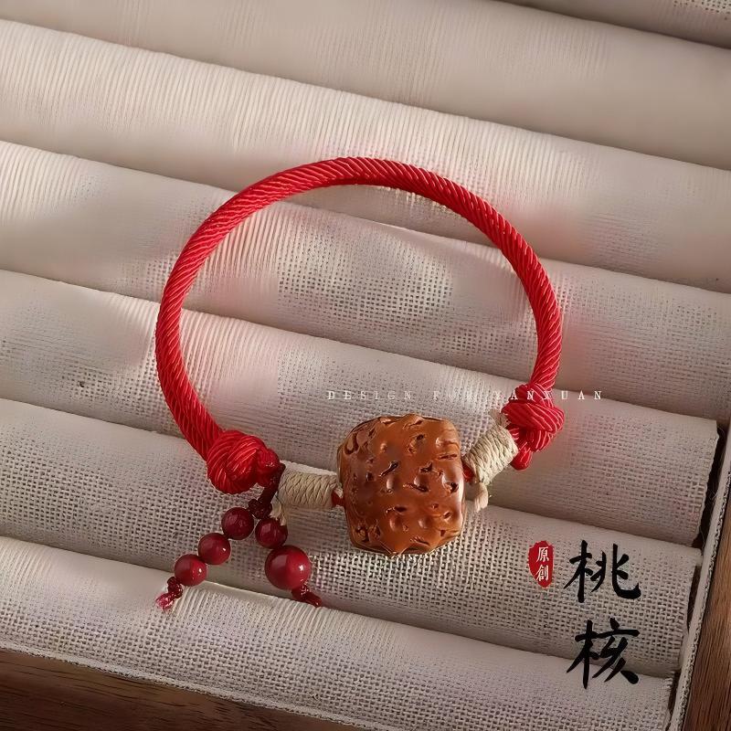 新中式手绳 桃木手绳 护身手绳宝宝女儿童国风爆款男本命年防惊吓|undefined