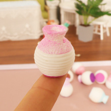 Dollhouse娃娃屋配件迷你花瓶6分树脂花盆多肉植物微景观装饰摆件