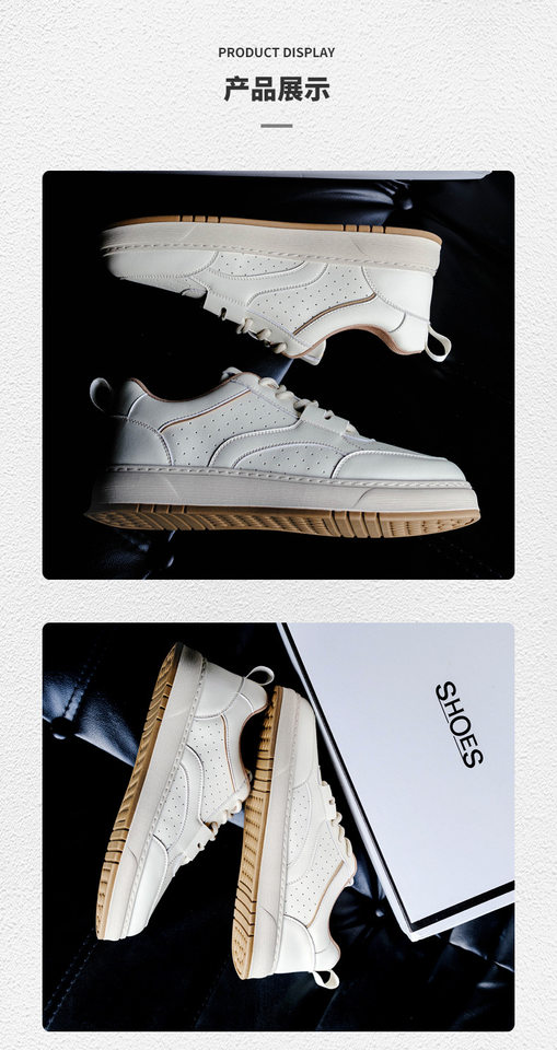 Giày sneaker nam da thật cổ thấp đế bằng dây buộc — GX118 màu mơ chi tiết 8