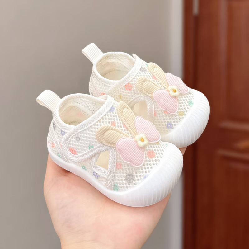 Baby Girl Soft-Soled Toddler Shoes Spring and Summer Baby Shoes Breathable Cartoon Mesh Shoes 1-3 Years Old 0 Baby Non-Slip Toe Shoes
