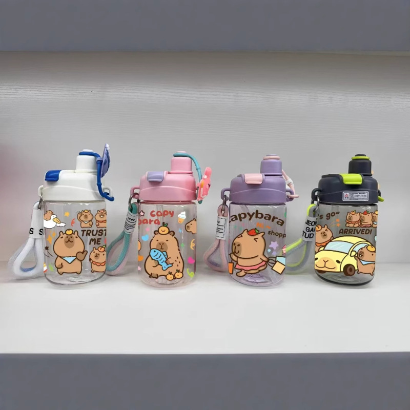 Explosive Kapi Barra Plastic Cup Plastic Suction Cup Men's and Women's High Color Value Outdoor Portable Kettle Children's Cartoon Explosive Kapi Barra Plastic Cup Plastic Suction Cup Men's and Women's High Color Value Outdoor Portable Kettle Children's Cartoon