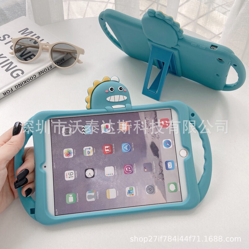 For iPad10 protective case handle dinosaur silicone anti-drop cover 10.2 soft case Huawei SE Matepad11