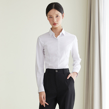 长袖职业白衬衫女2025春秋季新款时尚气质正装衬衣工装工作服上衣