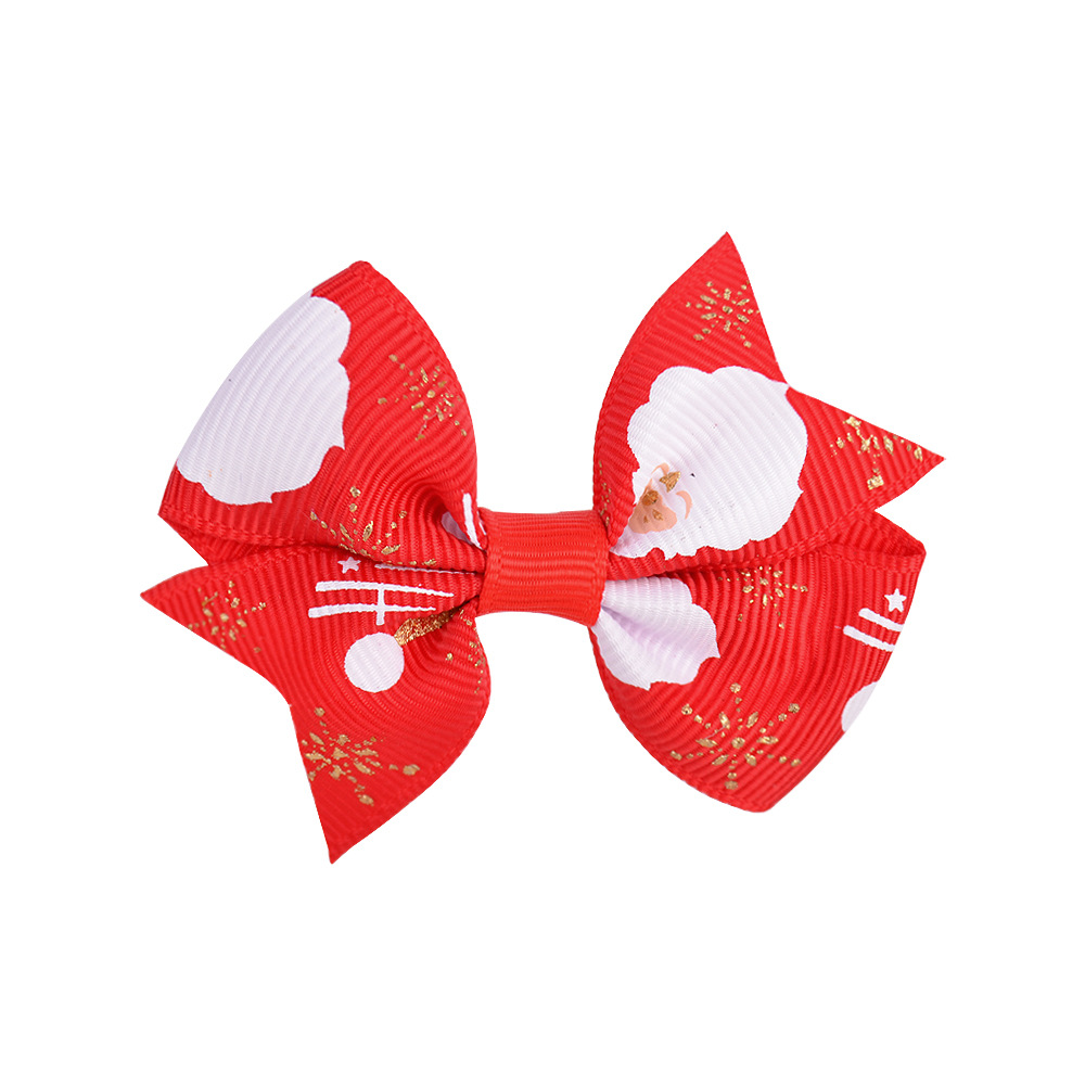 Cute Children's Hair Accessories Solid Color Ribbed Ribbon Bow Hairpin display picture 5